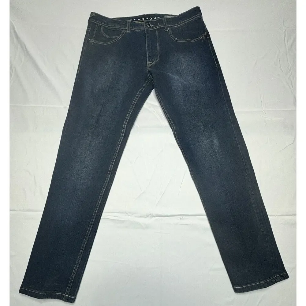 Sean John Mercer Slim Straight Stretch Dark Wash Jeans - Size 34x30*